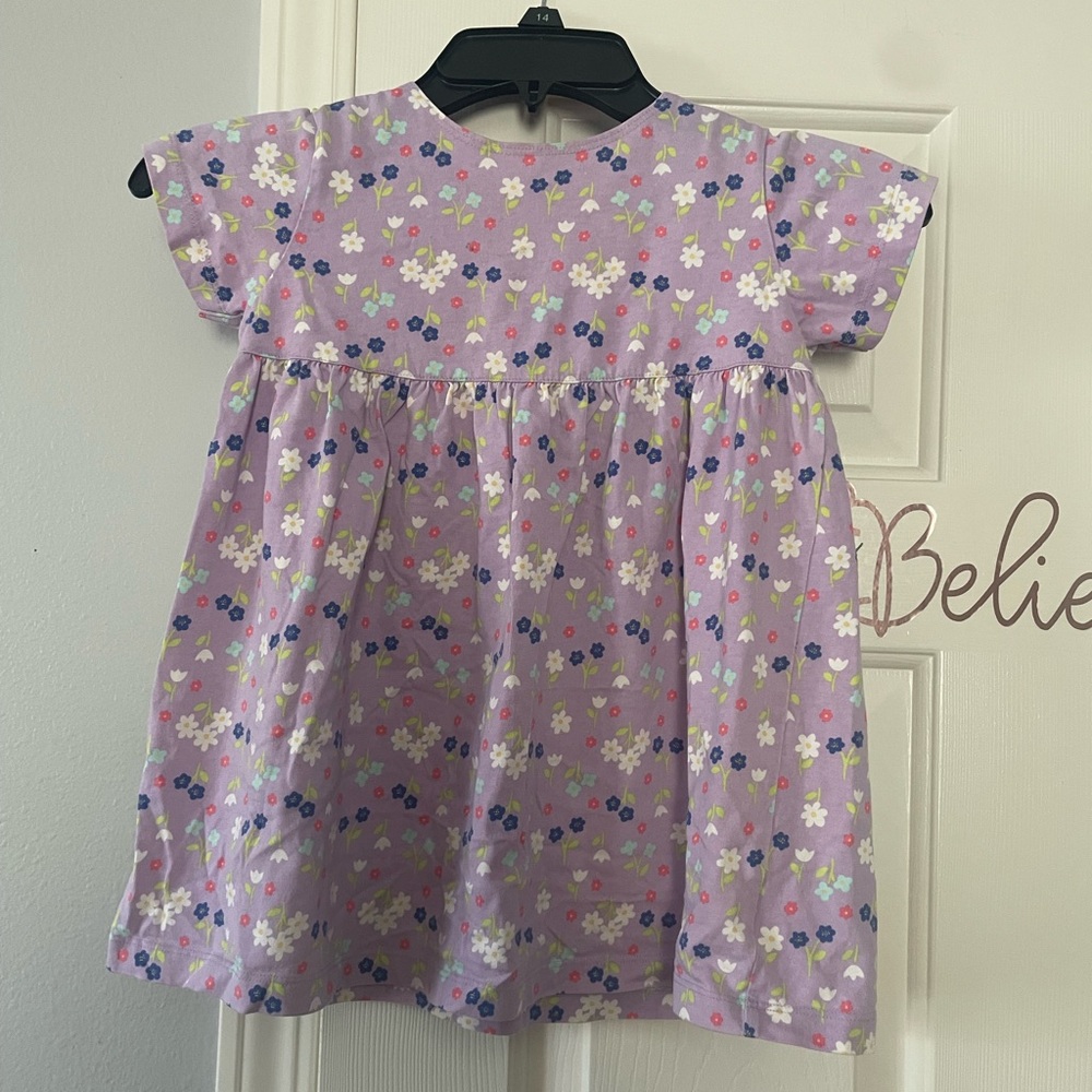 Lands End Lilac Toddler Flowered Dress Size 3T